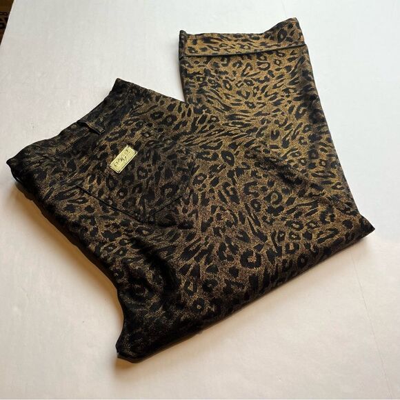 DG2 Women's Pants Black and Gold Shiny Size 24 WP Straight leg - Picture 1 of 10